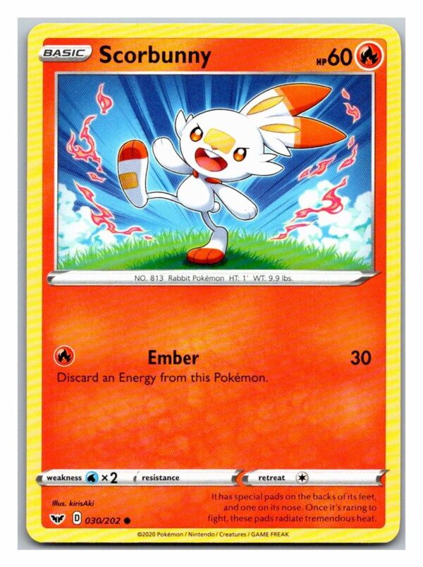 Scorbunny 30/202 Sword and Shield (Common) (Exc Condition)