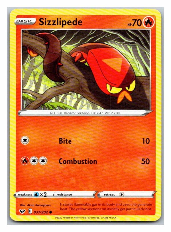 Sizzlipede 37/202 Sword and Shield (Common) (Exc Condition)