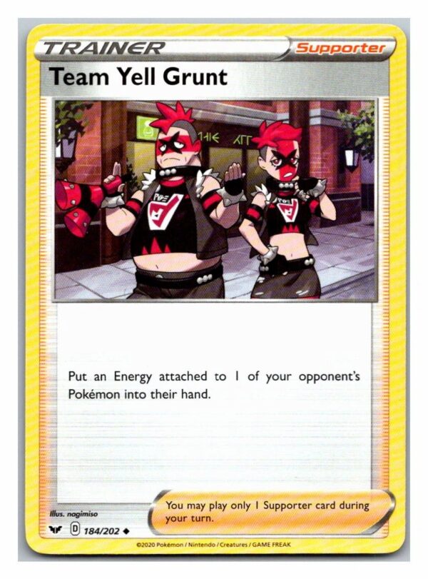 Team Yell Grunt 184/202 Sword and Shield (Uncommon) (Exc Condition)