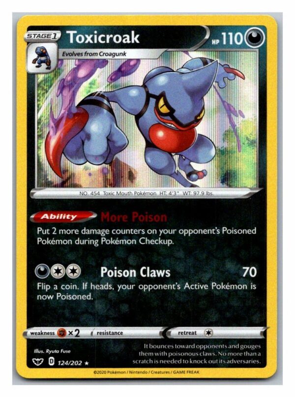 Toxicroak 124/202 Sword and Shield (Holo) (Exc Condition)