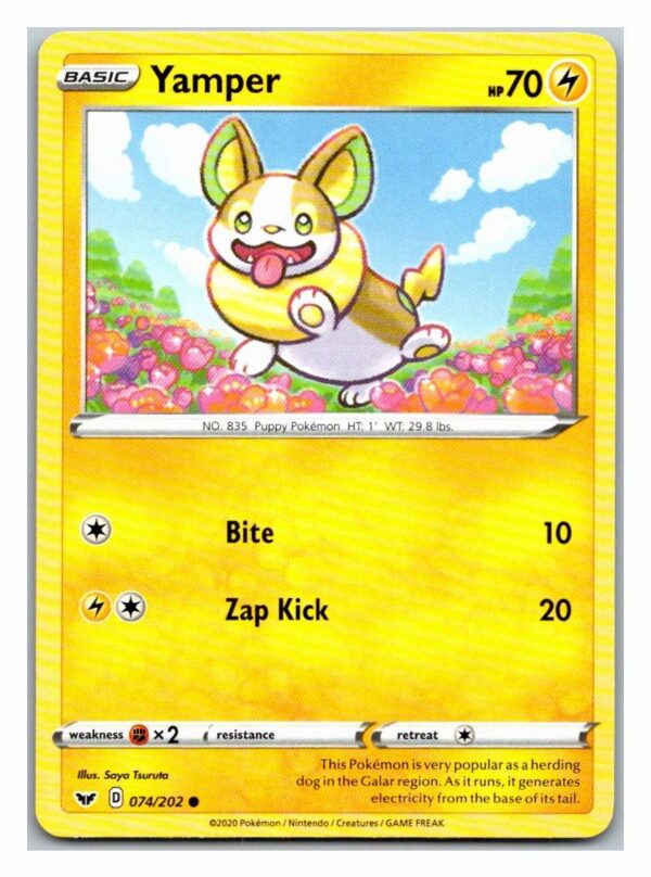 Yamper 74/202 Sword and Shield (Common) (Exc Condition)