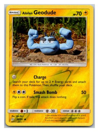 Alolan Geodude 35/181 Team Up (Reverse Holo) (Exc Condition)