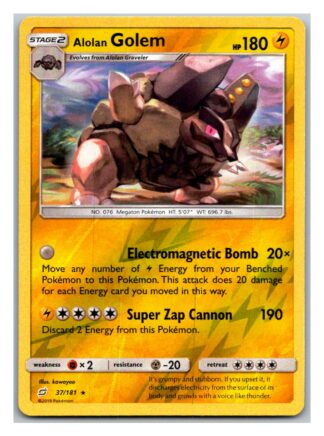 Alolan Golem 37/181 Team Up (Reverse Holo) (Exc Condition)