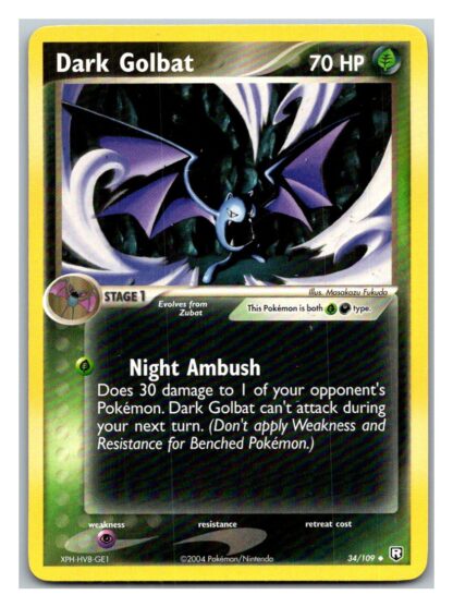 Dark Golbat 34/109 Team Rocket Returns (Uncommon) (Exc Condition)