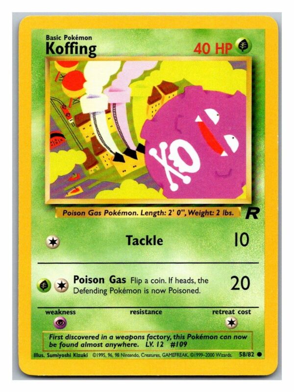 Koffing 58/82 Team Rocket (Common) (Unlimited Played Condition)