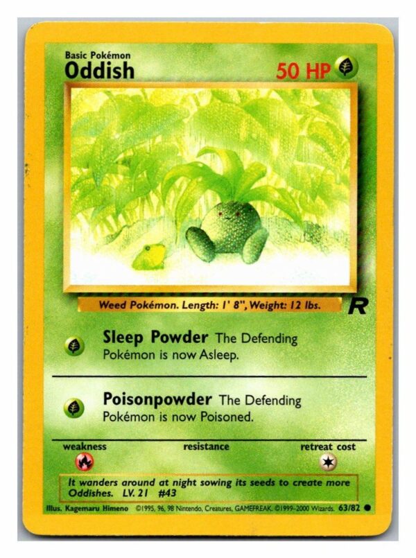 Oddish 63/82 Team Rocket (Common) (Unlimited Excellent Condition)