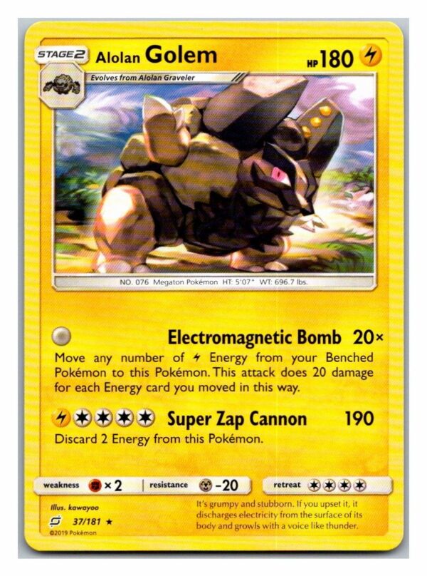 Alolan Golem 37/181 Team Up (Rare) (Exc Condition)