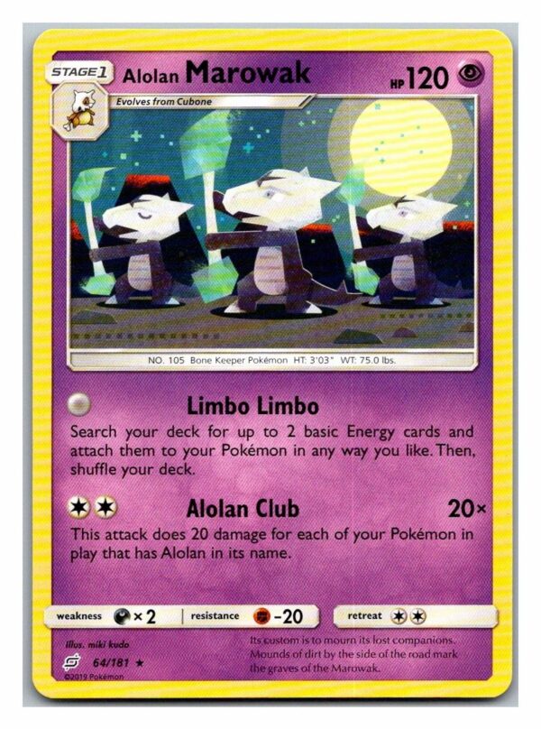 Alolan Marowak 64/181 Team Up (Rare) (Exc Condition)