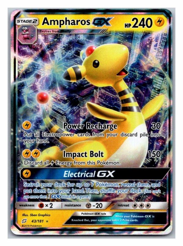 Ampharos GX 43/181 Team Up (Ultra Rare) (Exc Condition)
