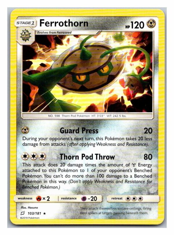 Ferrothorn 103/181 Team Up (Rare) (Exc Condition)