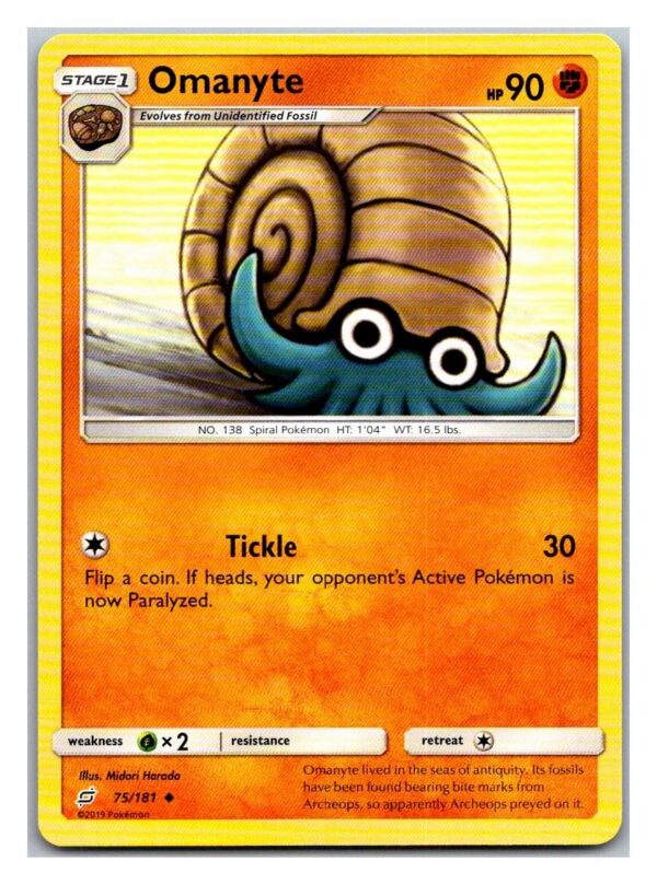 Omanyte 75/181 Team Up (Uncommon) (Exc Condition)
