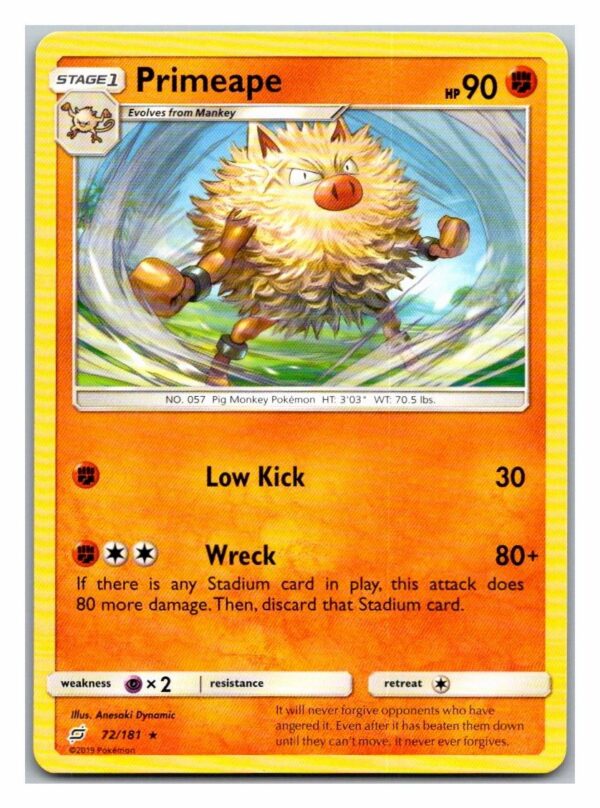 Primeape 72/181 Team Up (Rare) (Exc Condition)
