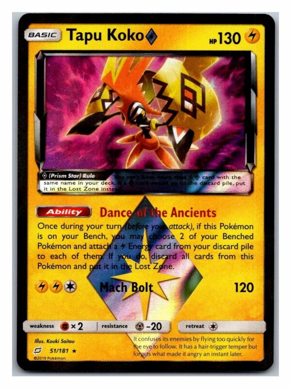 Tapu Koko Prism 51/181 Team Up (Holo) (Exc Condition)