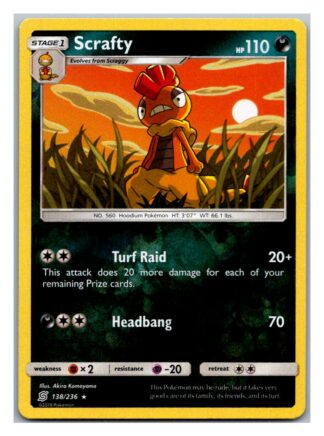 Scrafty 138/236 Unified Minds (Reverse Holo) (Exc Condition)