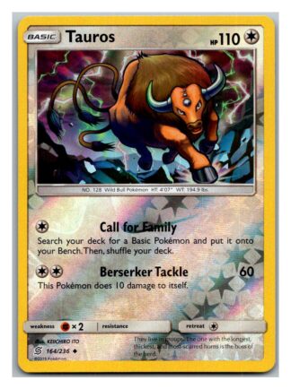 Tauros 164/236 Unified Minds (Reverse Holo) (Exc Condition)