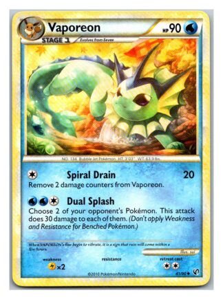 Vaporeon 41/90 Undaunted (Uncommon) (LP Condition)