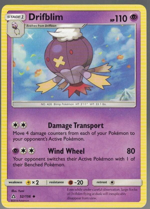 Drifblim 52/156 Ultra Prism (Uncommon) (Exc Condition)