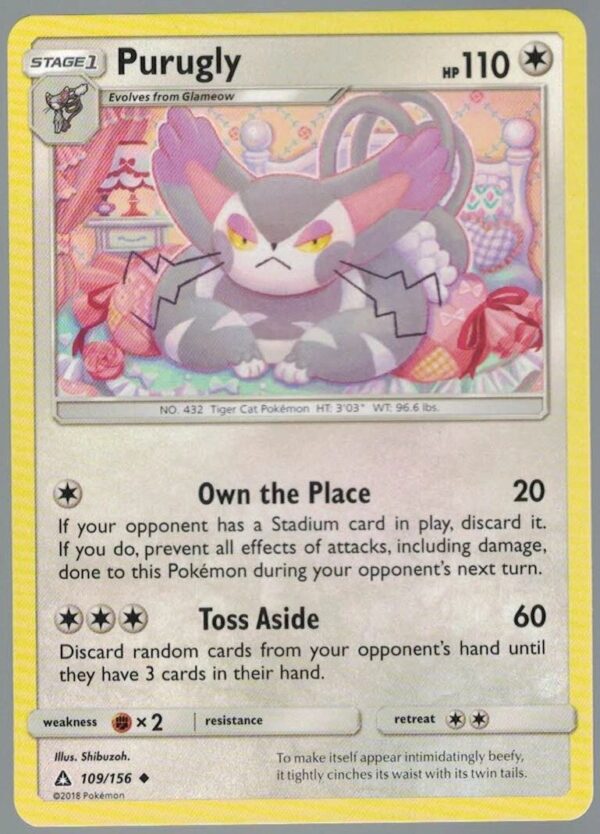 Purugly 109/156 Ultra Prism (Uncommon) (Exc Condition)