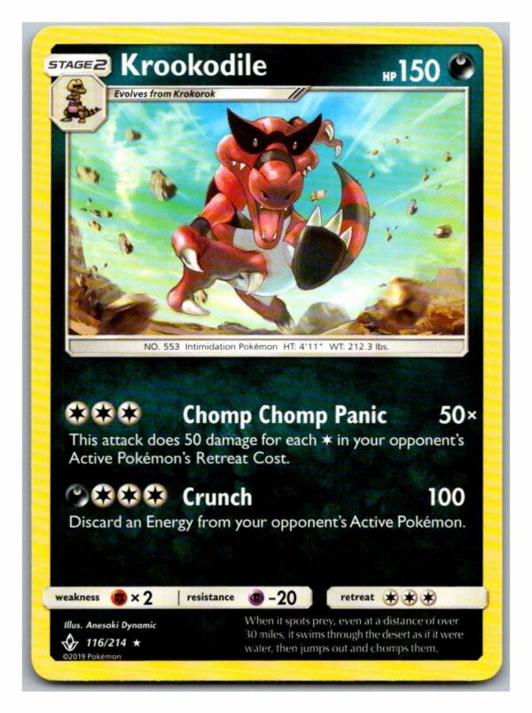 Krookodile 116/214 Unbroken Bonds (Rare) (Exc Condition)