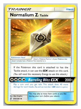 Normalium Z Tackle 203/236 Unified Minds (Uncommon) (Exc Condition)