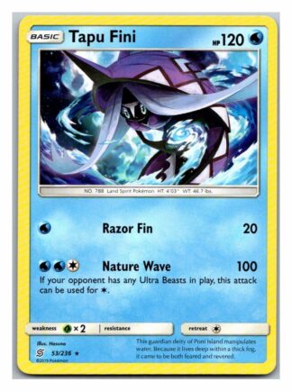 Tapu Fini 53/236 Unified Minds (Rare) (Exc Condition)