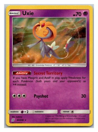 Uxie 83/236 Unified Minds (Holo) (Exc Condition)