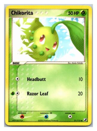 Chikorita 51/115 EX Unseen Forces (Common) (P Condition)