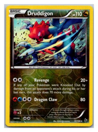 Druddigon 70/106 Flashfire (Reverse Holo) (LP Condition)