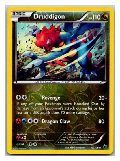Druddigon 70/106 Flashfire (Reverse Holo) (LP Condition)