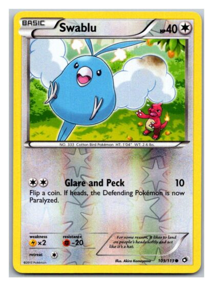 Swablu 103/113 Legendary Treasures (Reverse Holo) (Exc Condition)