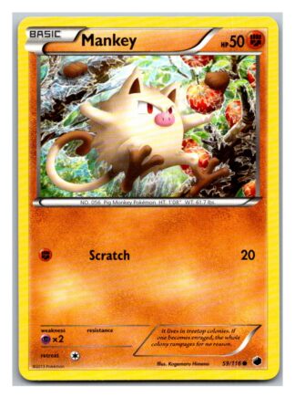 Mankey 59/116 Plasma Freeze (Common) (Exc Condition)