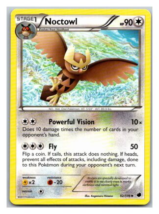 Noctowl 92/116 Plasma Freeze (Reverse Holo) (Exc Condition)