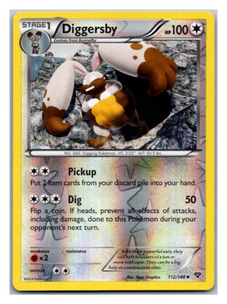 Diggersby 112/146 XY Base Set (Reverse Holo) (Exc Condition)