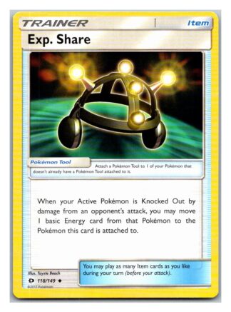 Exp. Share 118/149 Sun & Moon (Uncommon) (Exc Condition)