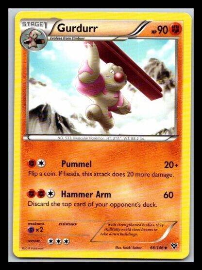 Gurdurr 66/146 XY Base Set (Uncommon) (LP Condition)