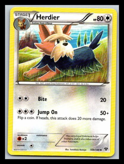 Herdier 109/146 XY Base Set (Uncommon) (LP Condition)
