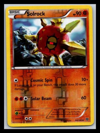 Solrock 64/146 XY Base Set (Reverse Holo) (Exc Condition)