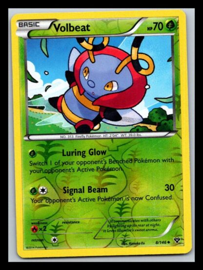 Volbeat 8/146 XY Base Set (Reverse Holo) (Exc Condition)