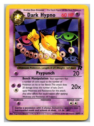 Dark Hypno 26/82 Team Rocket (Rare) (Unlimited Excellent Condition)