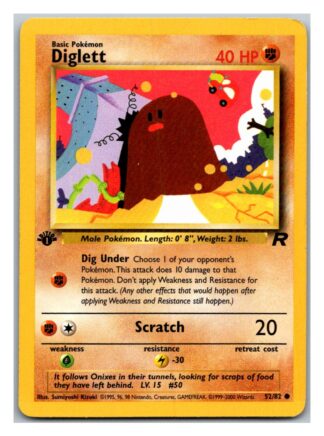 Diglett 52/82 Team Rocket (Common)  (1st Edition Excellent Condition)