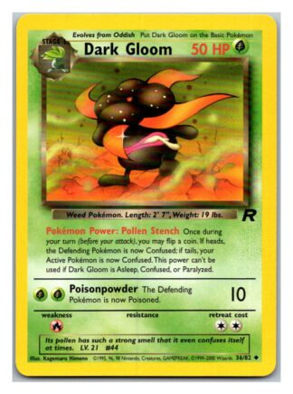 Dark Gloom 36/82 Team Rocket (Uncommon) (Unlimited Excellent Condition)