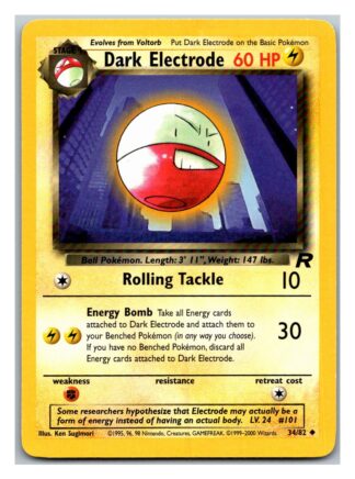 Dark Electrode 34/82 Team Rocket (Uncommon) (Unlimited Excellent Condition)