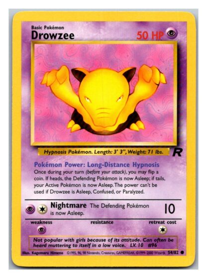 Drowzee 54/82 Team Rocket (Common) (Unlimited Lightly Played Condition)