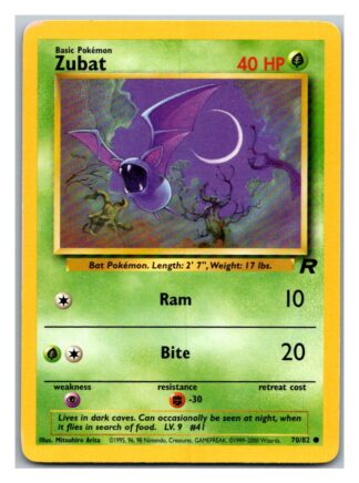 Zubat 70/82 Team Rocket (Common) (Unlimited Lightly Played Condition)