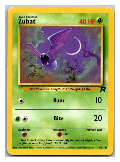 Zubat 70/82 Team Rocket (Common) (Unlimited Lightly Played Condition)