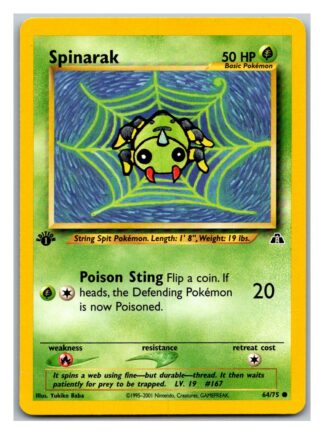 Spinarak 64/75 Neo Discovery (Common) (1st Edition Excellent Condition)
