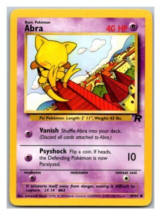 Abra 49/82 Team Rocket (Common) (Unlimited Played Condition)