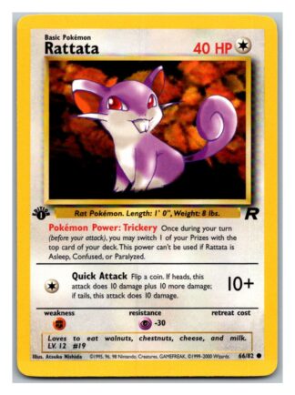 Rattata 66/82 Team Rocket (Common) (1st Edition Lightly Played Condition)
