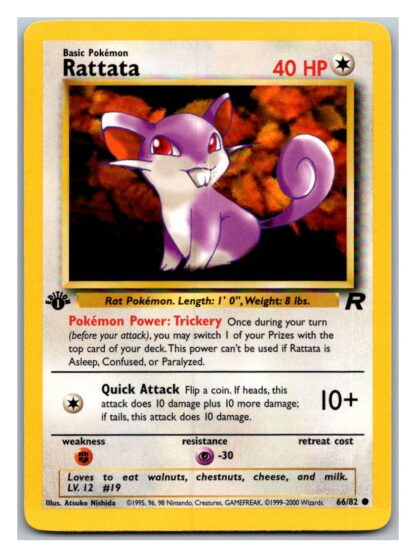Rattata 66/82 Team Rocket (Common) (1st Edition Lightly Played Condition)