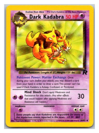 Dark Kadabra 39/82 Team Rocket (Uncommon) (Unlimited Lightly Played Condition)